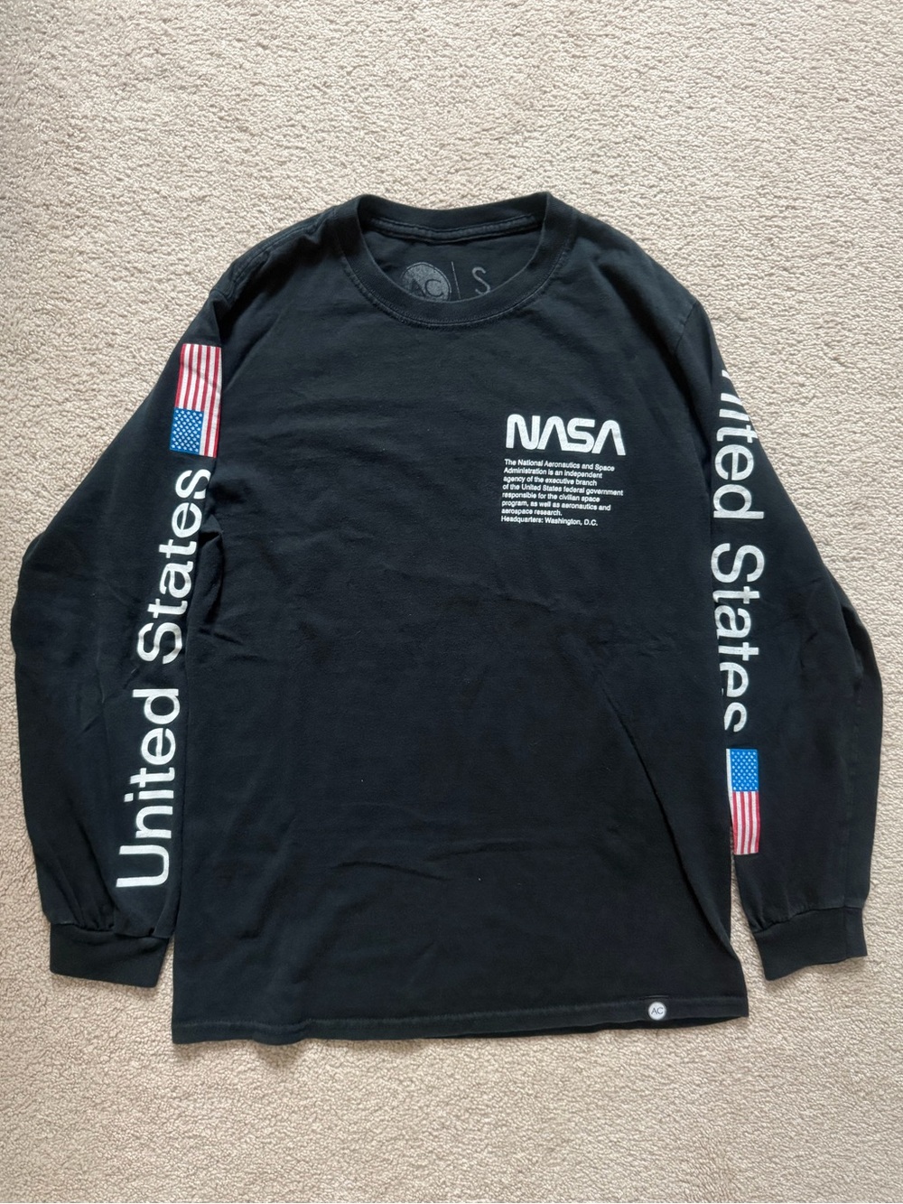 NASA Apollo Black Long-Sleeve Tee